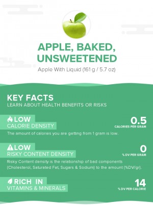 Apple, baked, unsweetened