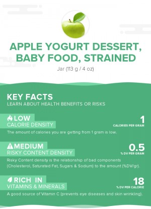 Apple yogurt dessert, baby food, strained