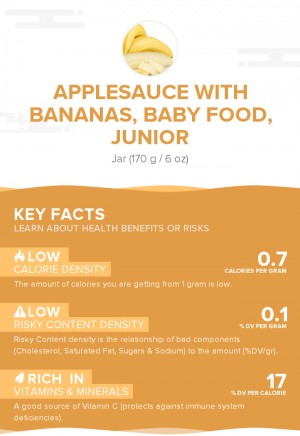 Applesauce with bananas, baby food, junior