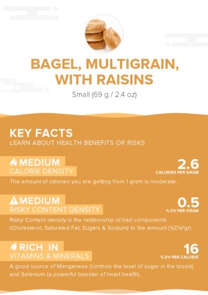 Bagel, multigrain, with raisins