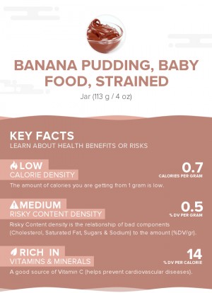 Banana pudding, baby food, strained