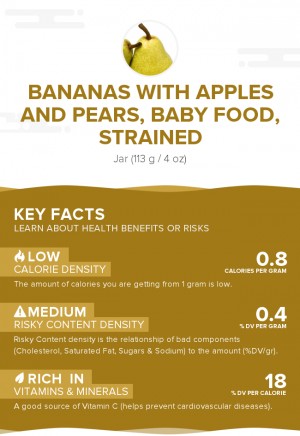 Bananas with apples and pears, baby food, strained