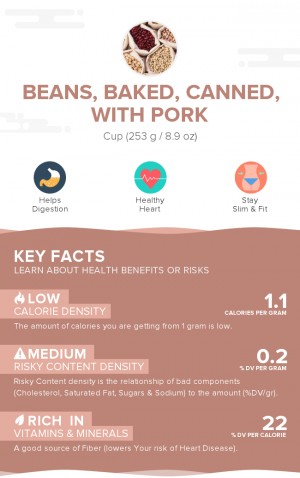 Beans, baked, canned, with pork