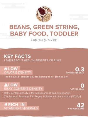 Beans, green string, baby food, toddler
