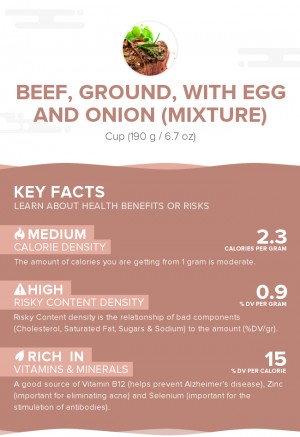 Beef, ground, with egg and onion (mixture)