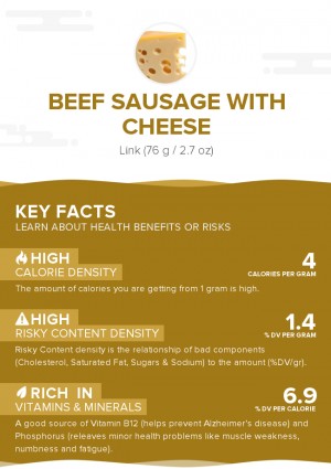 Beef sausage with cheese
