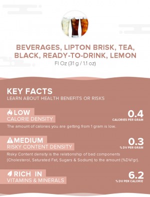 Beverages, LIPTON BRISK, tea, black, ready-to-drink, lemon