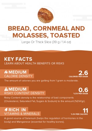 Bread, cornmeal and molasses, toasted