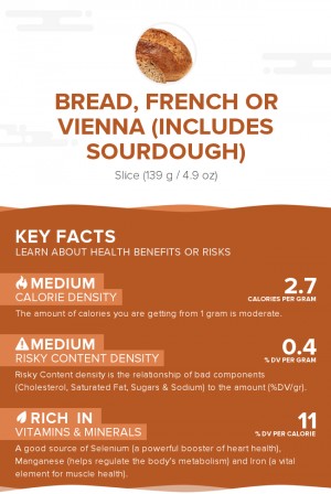 Bread, french or vienna (includes sourdough)