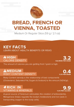 Bread, French or Vienna, toasted