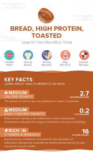 Bread, high protein, toasted