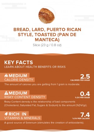 Bread, lard, Puerto Rican style, toasted (Pan de manteca)