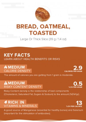 Bread, oatmeal, toasted