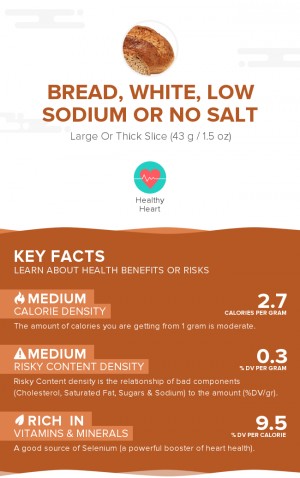 Bread, white, low sodium or no salt