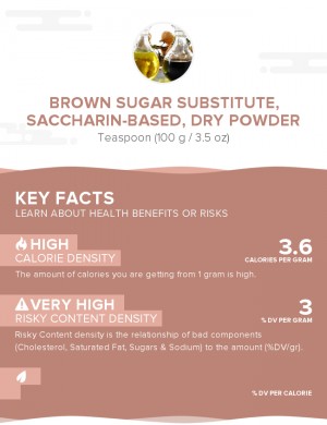 Brown sugar substitute, saccharin-based, dry powder