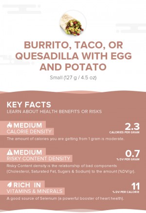 Burrito, taco, or quesadilla with egg and potato
