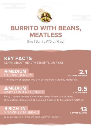 Burrito with beans, meatless