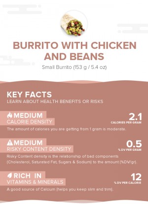 Burrito with chicken and beans