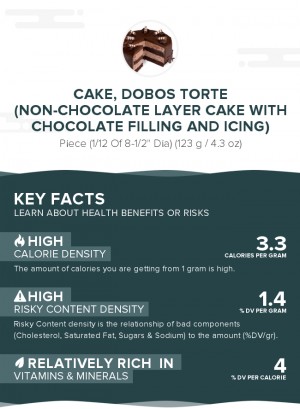 Cake, Dobos Torte (non-chocolate layer cake with chocolate filling and icing)