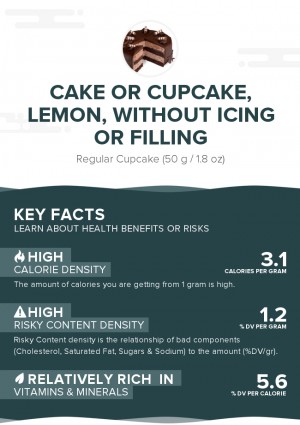 Cake or cupcake, lemon, without icing or filling