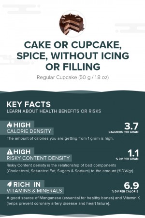 Cake or cupcake, spice, without icing or filling