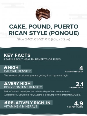 Cake, pound, Puerto Rican style (Ponque)