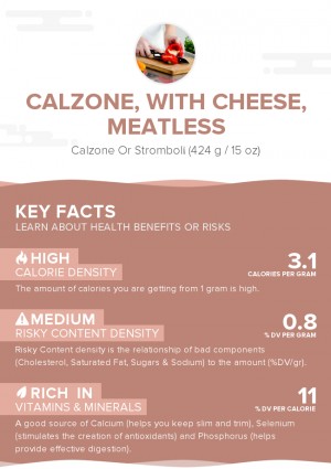 Calzone, with cheese, meatless