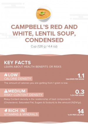 CAMPBELL'S Red and White, Lentil Soup, condensed