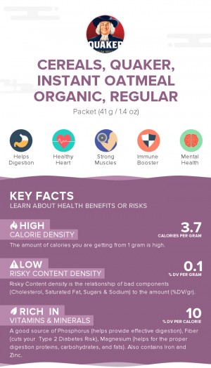 Cereals, QUAKER, Instant Oatmeal Organic, Regular