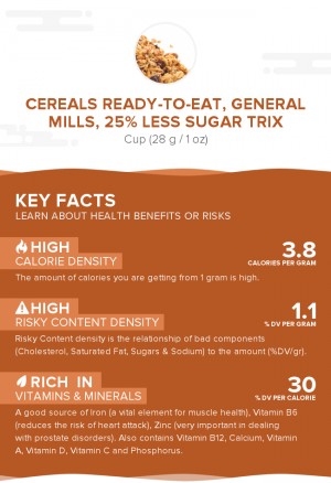 Cereals ready-to-eat, GENERAL MILLS, 25% Less Sugar TRIX