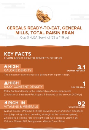 Cereals ready-to-eat, GENERAL MILLS, TOTAL Raisin Bran