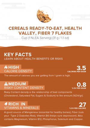 Cereals ready-to-eat, HEALTH VALLEY, FIBER 7 Flakes