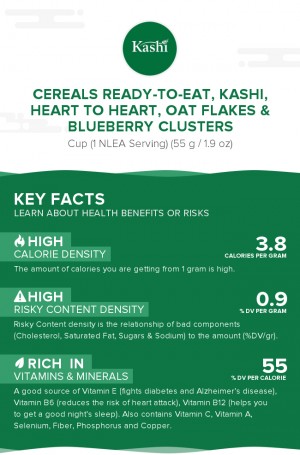 Cereals ready-to-eat, KASHI, HEART TO HEART, Oat Flakes & Blueberry Clusters