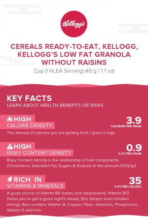 Cereals ready-to-eat, KELLOGG, KELLOGG'S Low Fat Granola without Raisins