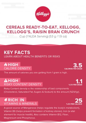 Cereals ready-to-eat, KELLOGG, KELLOGG'S, RAISIN BRAN CRUNCH