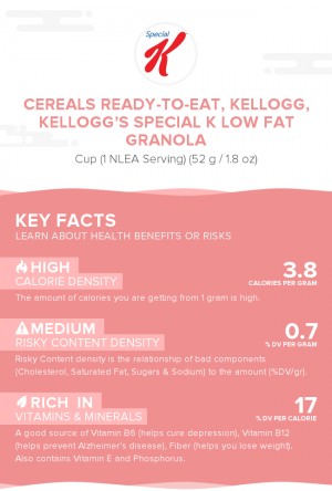 Cereals ready-to-eat, KELLOGG, KELLOGG'S SPECIAL K Low Fat Granola