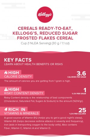 Cereals ready-to-eat, KELLOGG'S, Reduced Sugar Frosted Flakes Cereal