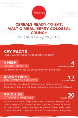 Cereals ready-to-eat, MALT-O-MEAL, BERRY COLOSSAL CRUNCH