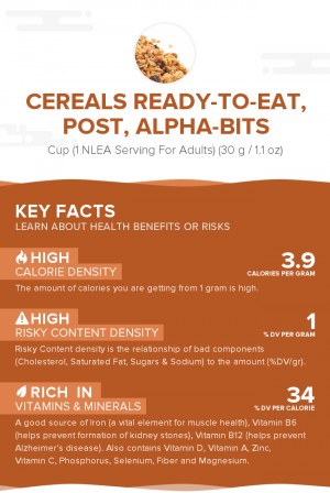 Cereals ready-to-eat, POST, ALPHA-BITS