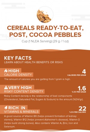 Cereals ready-to-eat, POST, COCOA PEBBLES