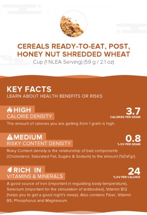 Cereals ready-to-eat, POST, Honey Nut Shredded Wheat