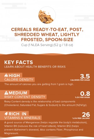 Cereals ready-to-eat, POST, Shredded Wheat, lightly frosted, spoon-size