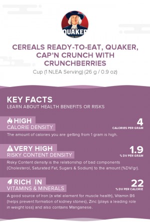 Cereals ready-to-eat, QUAKER, CAP'N CRUNCH with CRUNCHBERRIES
