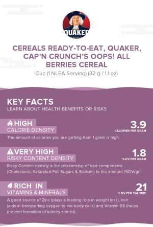 Cereals ready-to-eat, QUAKER, Cap'n Crunch's OOPS! All Berries Cereal