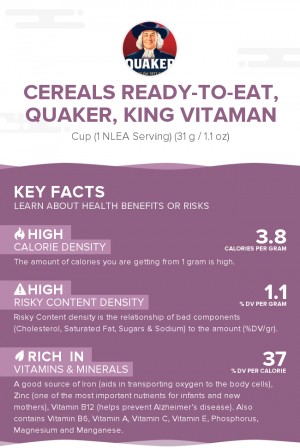 Cereals ready-to-eat, QUAKER, KING VITAMAN