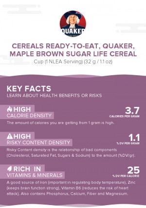 Cereals ready-to-eat, QUAKER, Maple Brown Sugar LIFE Cereal