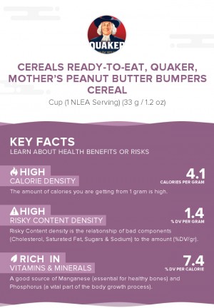 Cereals ready-to-eat, QUAKER, MOTHER'S PEANUT BUTTER BUMPERS Cereal