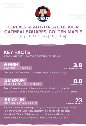 Cereals ready-to-eat, QUAKER Oatmeal Squares, Golden Maple