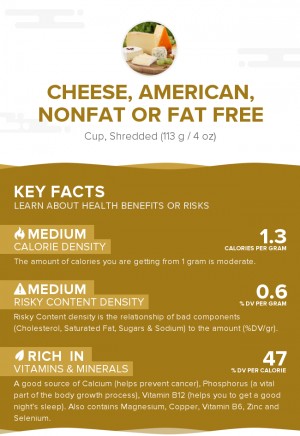 Cheese, American, nonfat or fat free