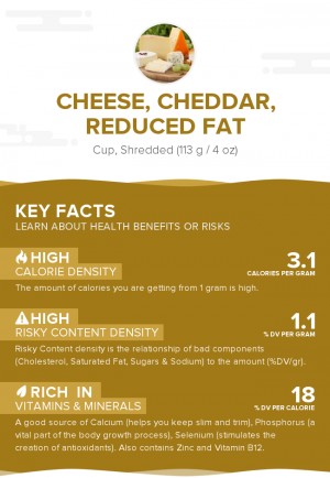Cheese, Cheddar, reduced fat